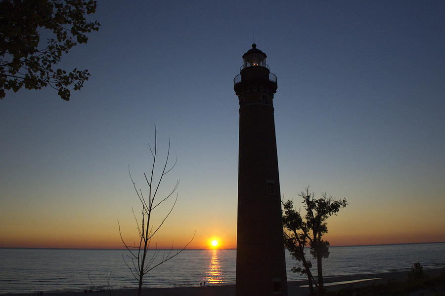 Little Sable Lighthouse at Sunset #1 Photograph by Randall Nyhof