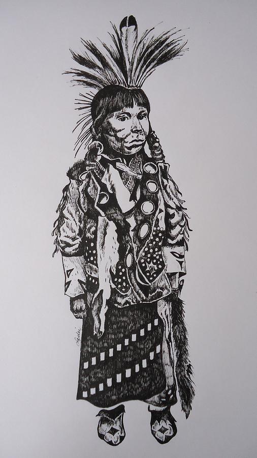 Little Tribesman #1 Drawing by Leslie Manley
