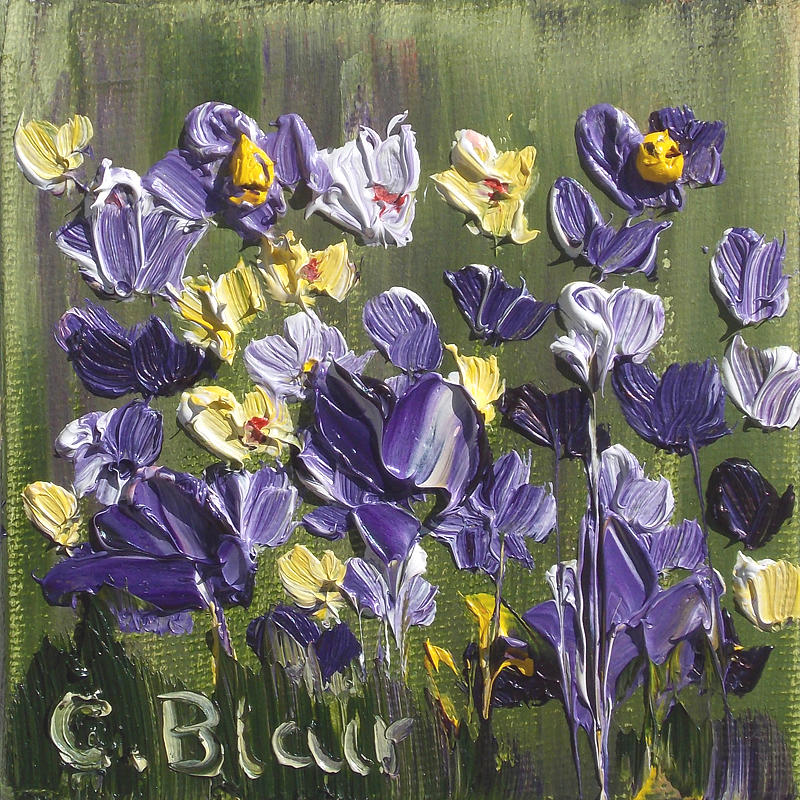 Little Violets #2 Painting by Cynthia Blair