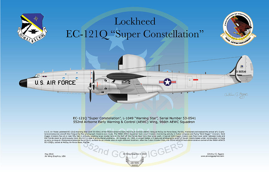 Lockheed EC-121Q Super Constellation #1 Digital Art by Arthur Eggers