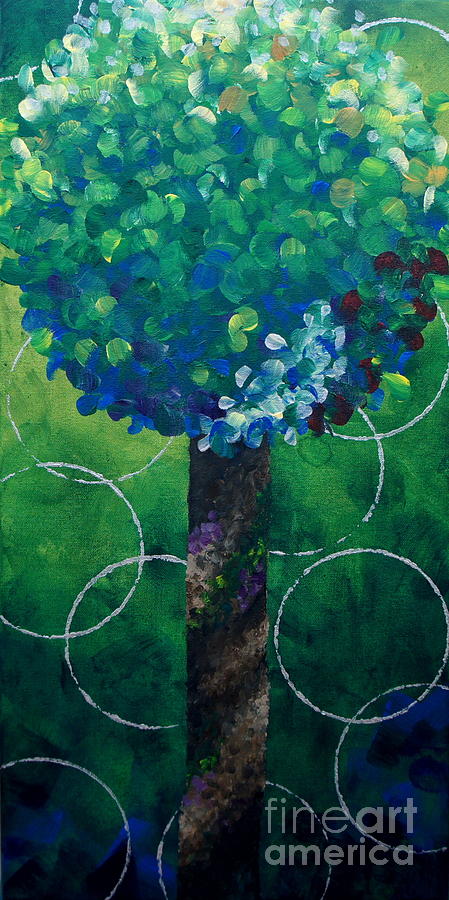 Lollipop Tree Green #1 Painting by Shiela Gosselin