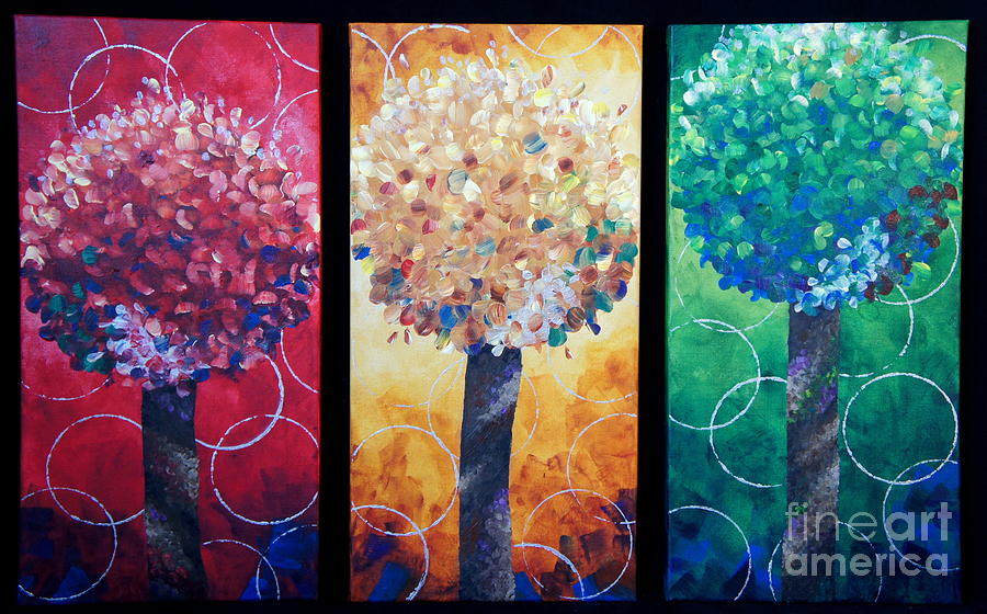 Lollipop Trees #1 Painting by Shiela Gosselin