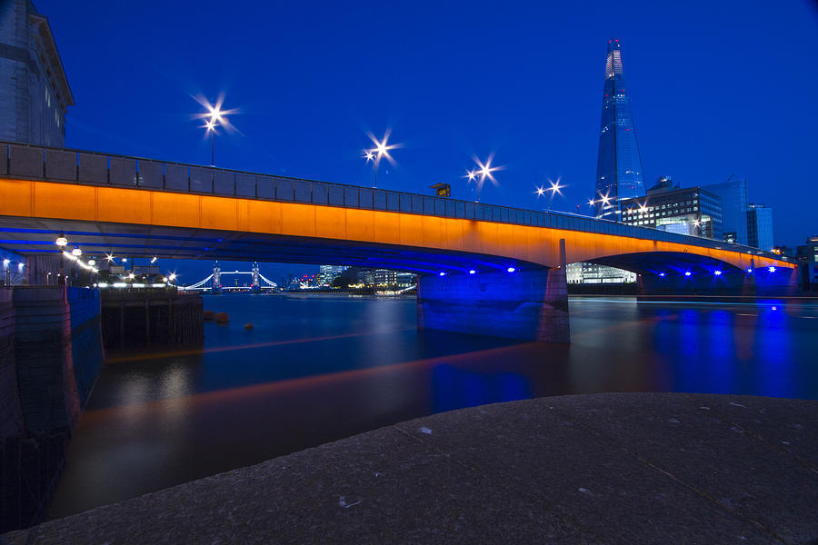 London Bridge Shard night  #1 Photograph by David French
