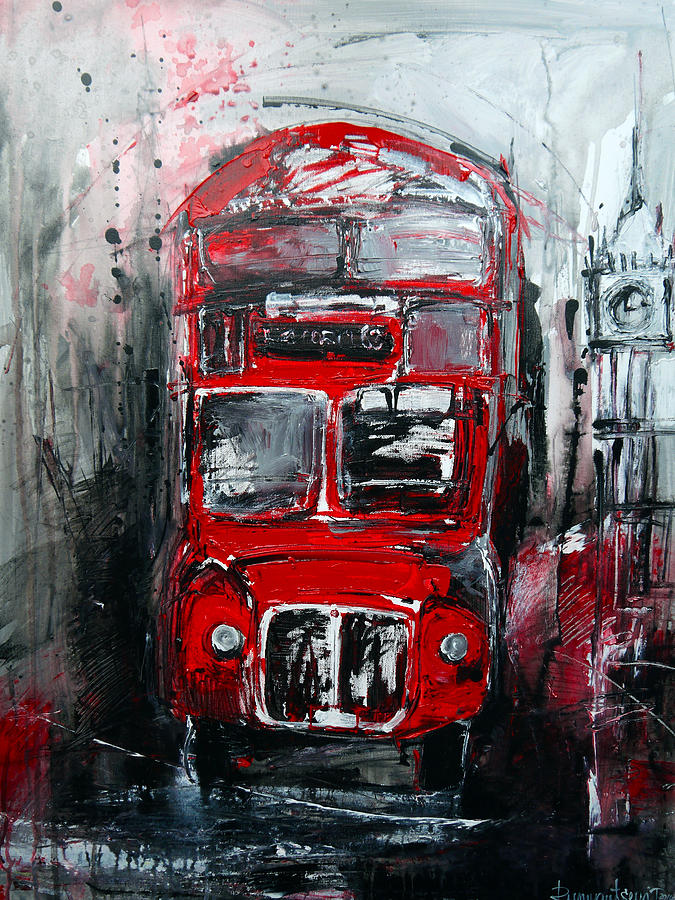 London Painting - London Bus #2 by Irina Rumyantseva