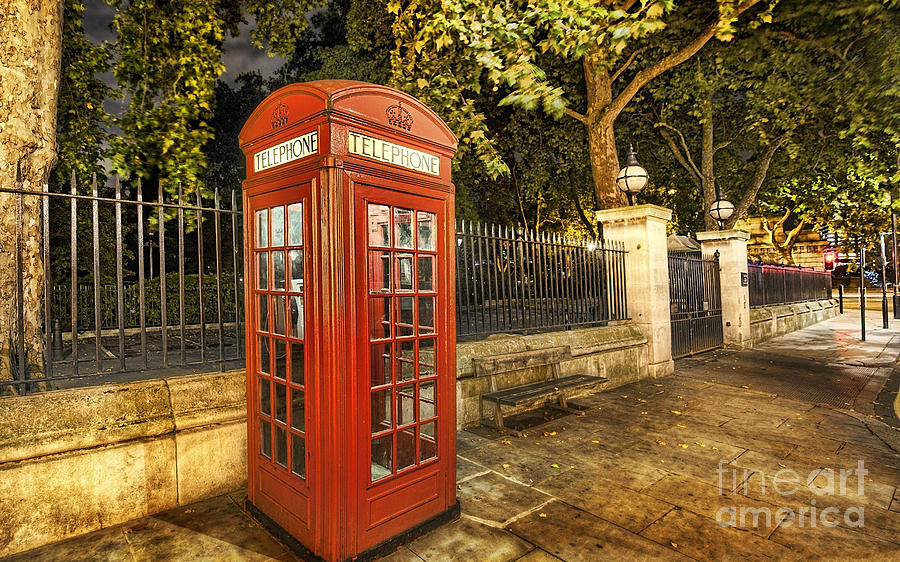 London Telephone Booth #1 Mixed Media by Marvin Blaine