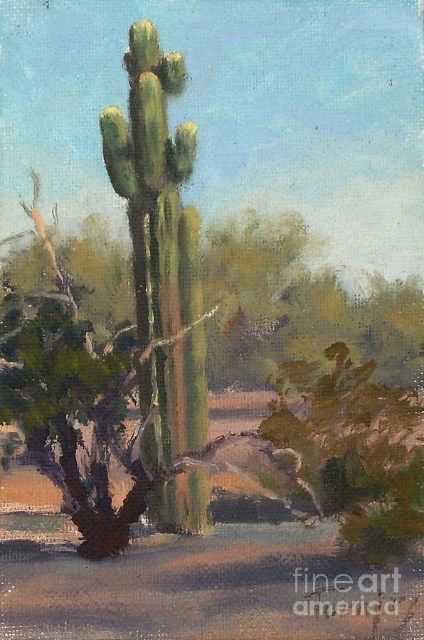 Lone Saguaro Painting by James H Toenjes