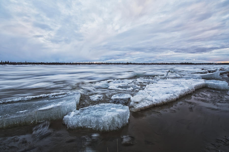 Sunset Photograph - Long Exposure Of The Ice Flowing #1 by Robert Postma