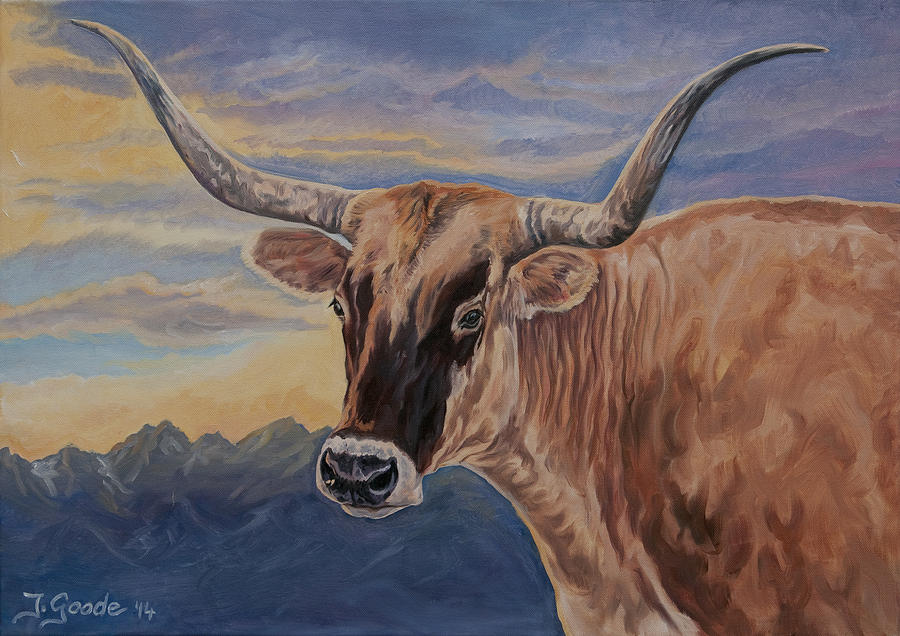 Longhorn  #2 Painting by Jana Goode