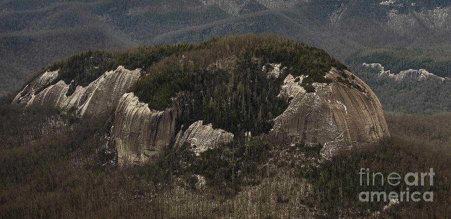 Looking Glass Rock by Blue Ridge Parkway - Aerial Photo #2 Photograph by David Oppenheimer