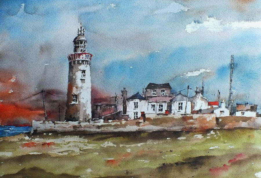 Loophead Lighthouse Clare #1 Painting by Val Byrne