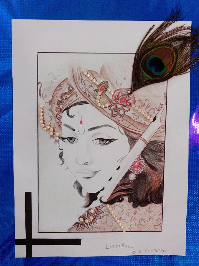 BAL KRISHNA Drawing by Hr Divyesh Sanghani | Saatchi Art-saigonsouth.com.vn