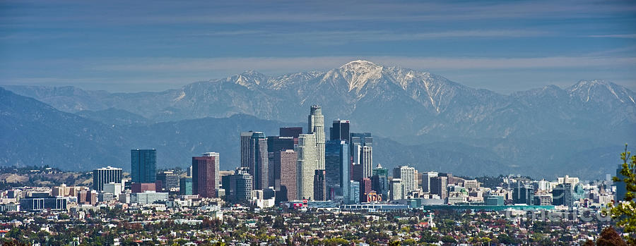 Los Angeles CA Skyline Panorama Photograph by David Zanzinger