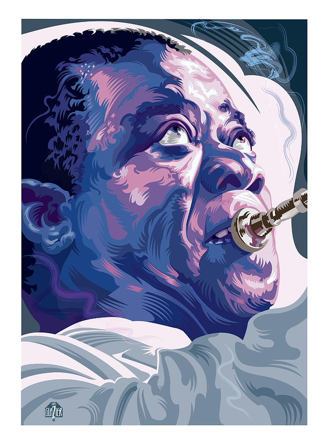 Louis Armstrong Digital Art - Louis Armstrong Portrait 2 by Garth Glazier