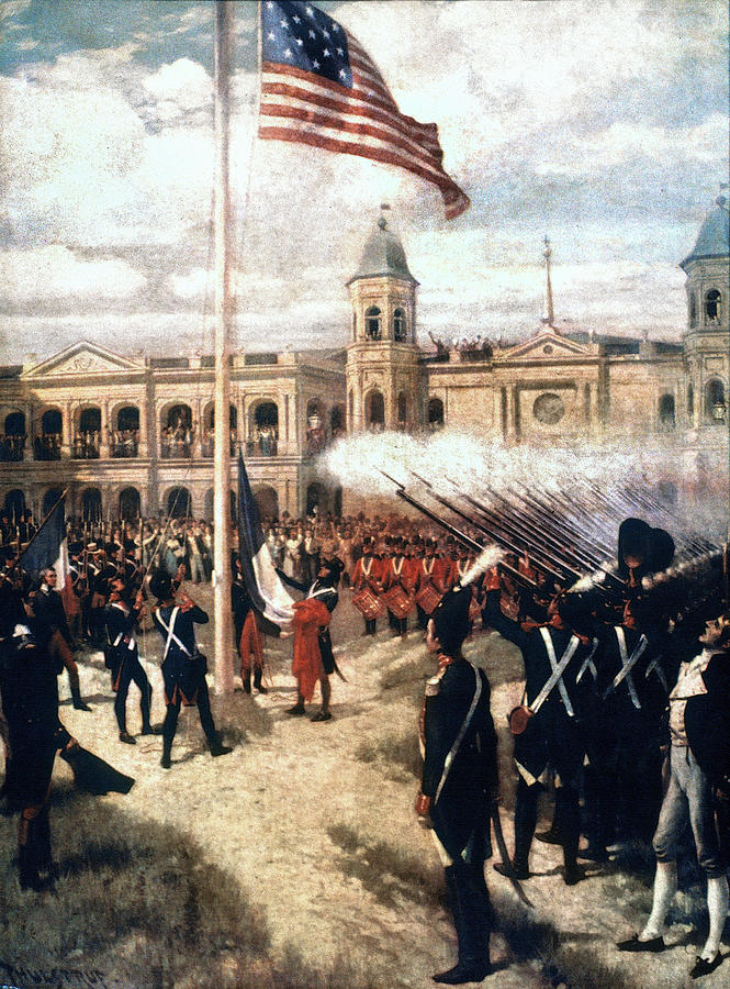 Louisiana Purchase, 1803 Painting by Thure de Thulstrup