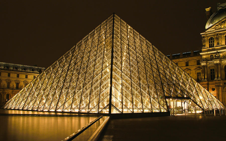 Louvre Pyramid at night Photograph by Lorena Paliska - Fine Art America