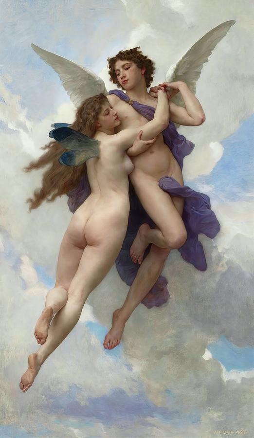 Bouguereau Painting - Love and Psyche by Pam Neilands