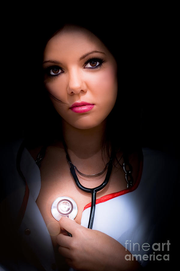 Love Struck Stethoscope Nurse Photograph by Jorgo Photography