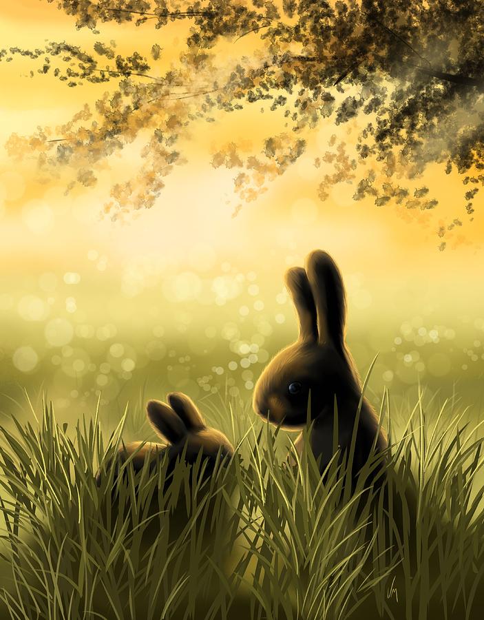 Rabbit Painting - Love #1 by Veronica Minozzi