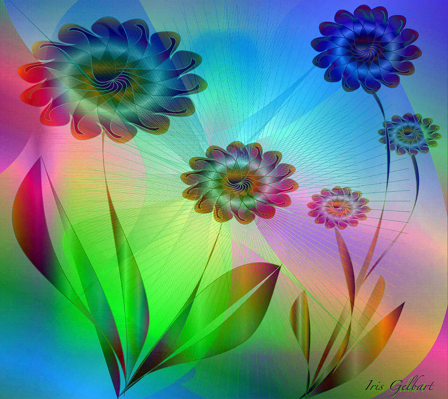 Flower Digital Art - Loves Flowers #1 by Iris Gelbart