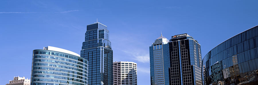 Architecture Photograph - Low Angle View Of Downtown Skyline #1 by Panoramic Images
