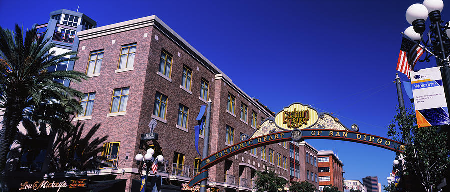 Low Angle View Of Sign, Gaslamp #1 Photograph by Panoramic Images
