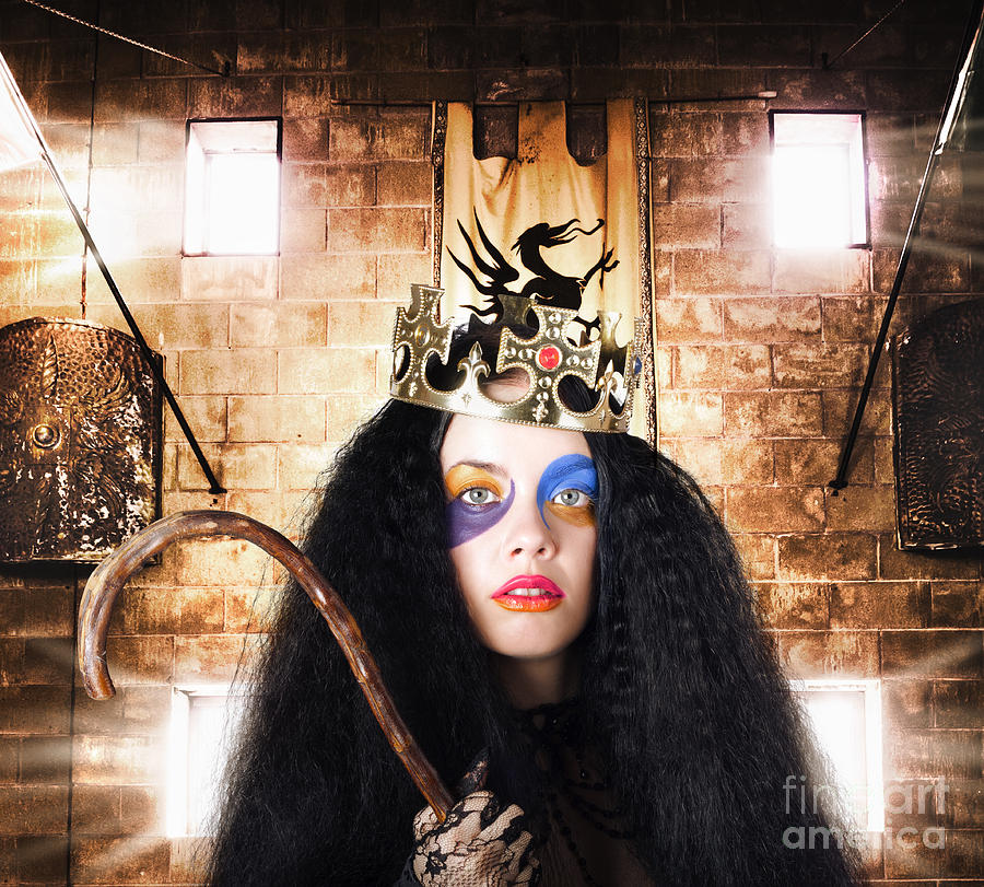 Luxury medieval queen in exclusive gold crown #1 Photograph by Jorgo Photography