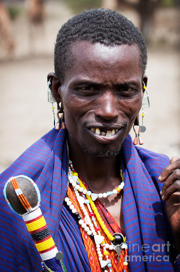 Nature Photograph - Maasai man portrait in Tanzania #1 by Michal Bednarek