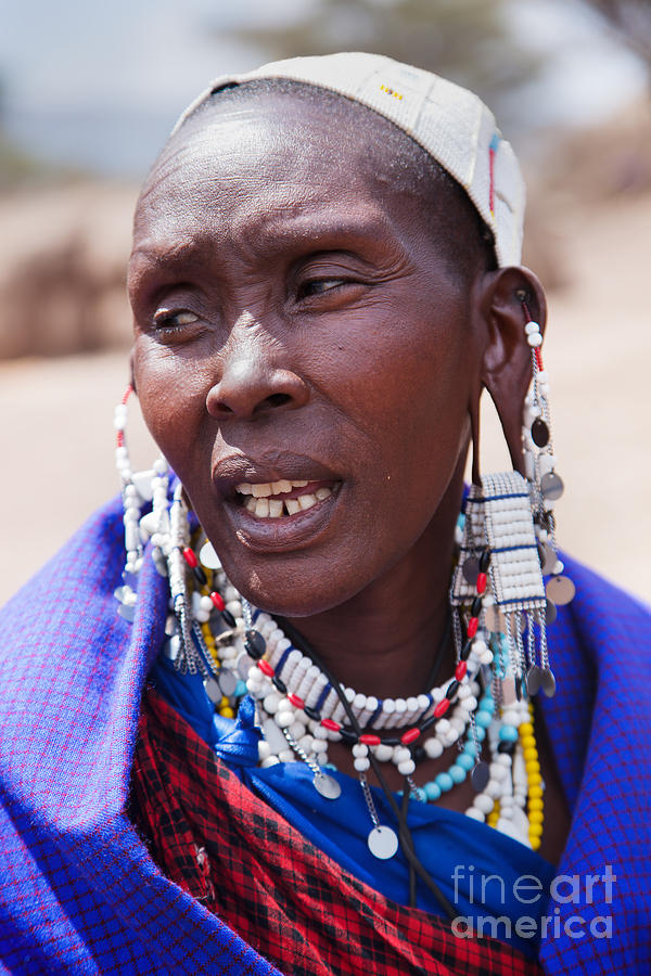 Nature Photograph - Maasai woman portrait in Tanzania #1 by Michal Bednarek