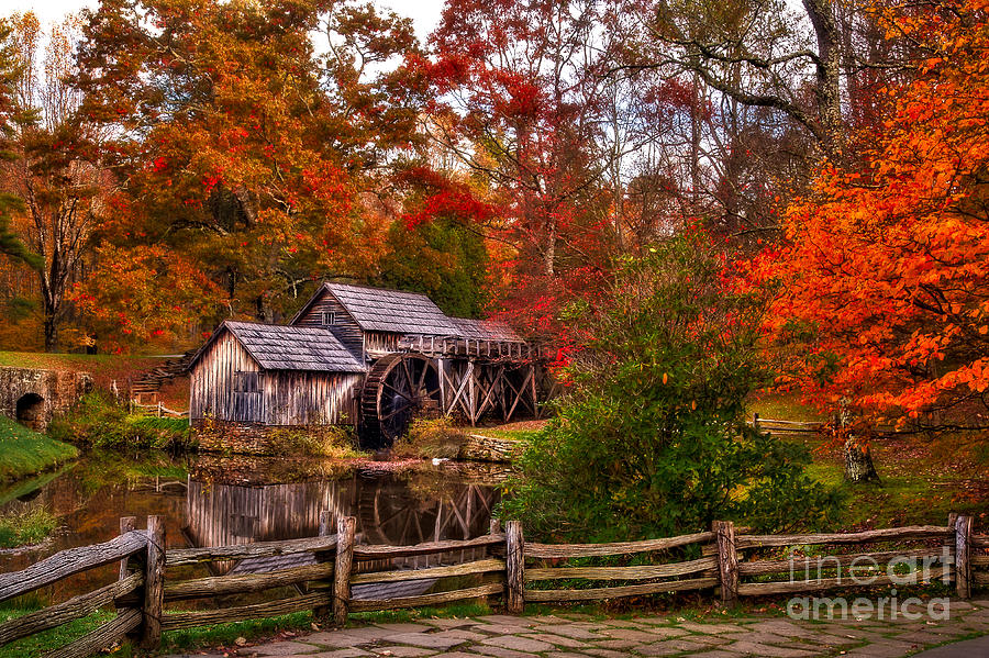 Mabry Mill Autumn Morning by Deborah Scannell Mabry Mill Autumn Morning by Deborah Scannell
