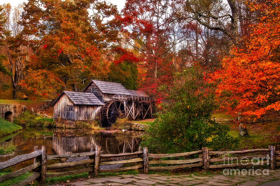 Mabry Mill Autumn Morning #1 Photograph by Deborah Scannell