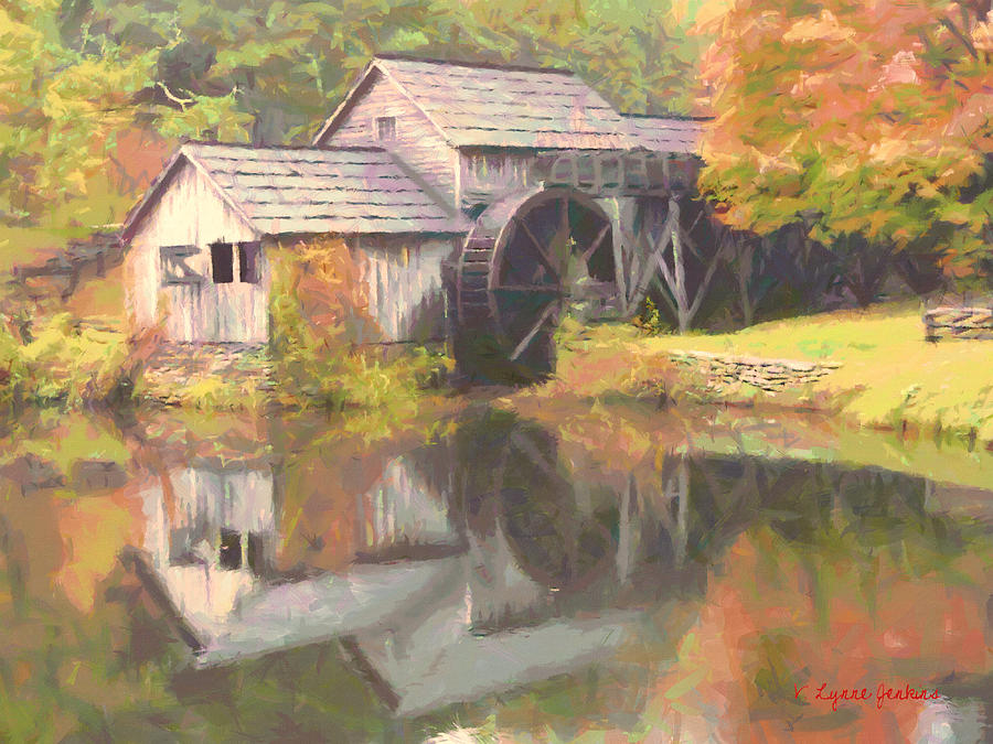 Spring Painting - Mabry Mill #1 by Lynne Jenkins