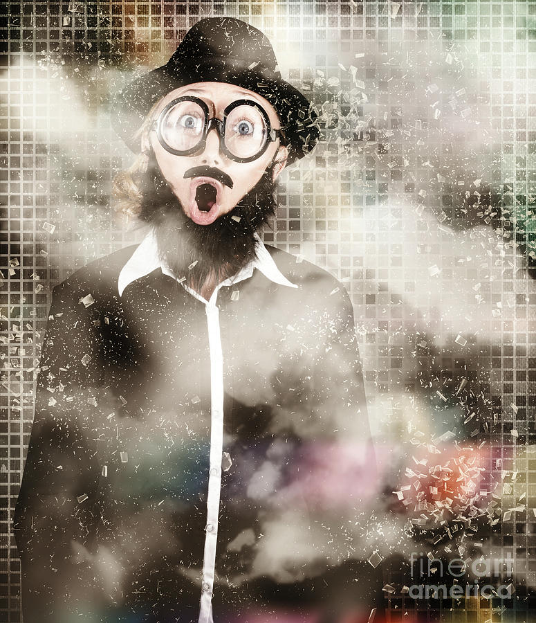 Mad scientist with solution to chemical reaction  #1 Photograph by Jorgo Photography