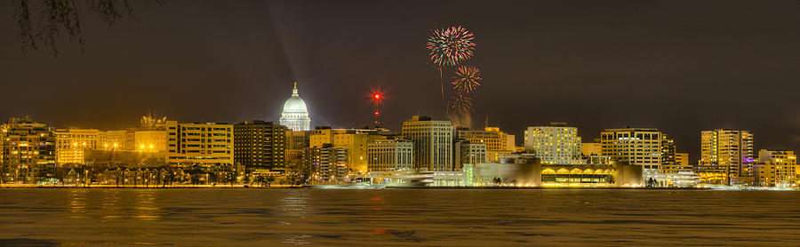 Madison Skyline Photograph - Madison New Years Eve by Steven Ralser