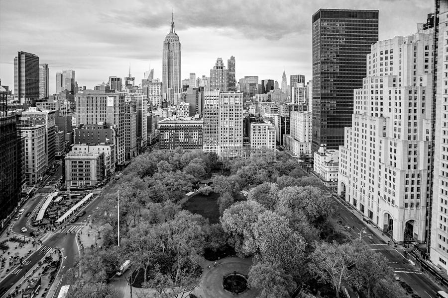 Empire State Building Photograph - Madison Square Park Birds Eye View #1 by Susan Candelario