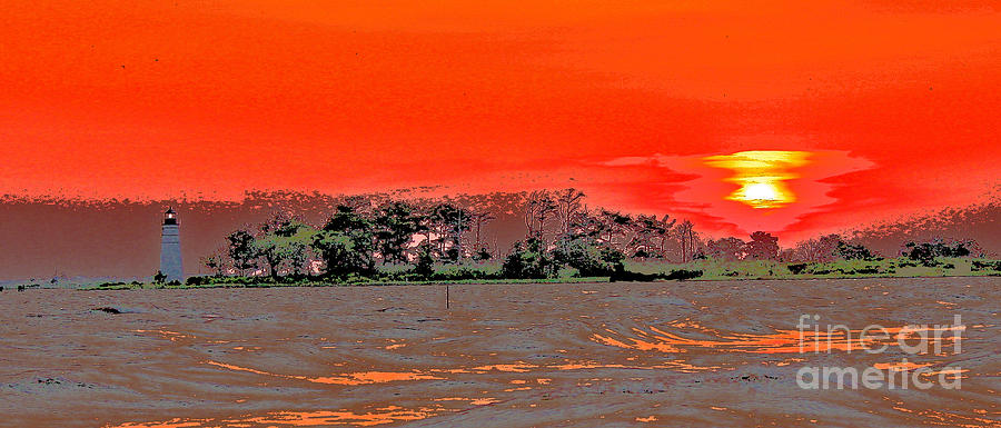 Louisiana Sunset of the Madisonville Lighthouse  Photograph by Luana K Perez