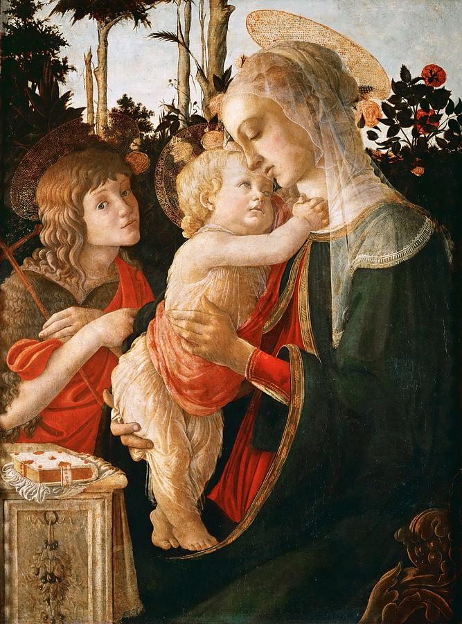 Paris Painting - Madonna and Child with St. John the Baptist #1 by Sandro Botticelli