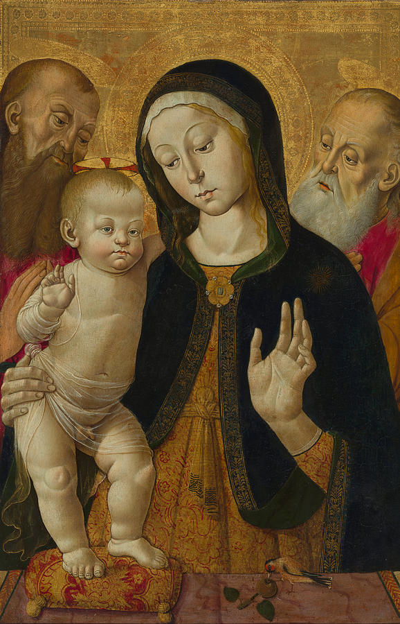 Madonna Painting - Madonna and Child with Two Hermit Saints #1 by Mountain Dreams