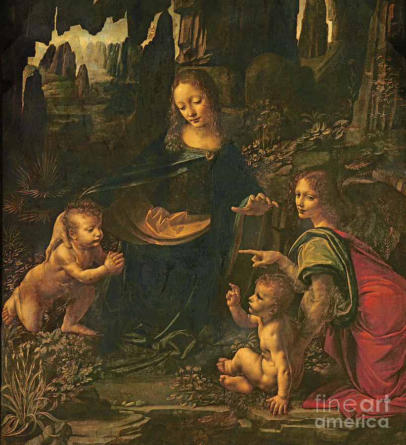 Madonna Painting - Madonna of the Rocks by Leonardo da Vinci