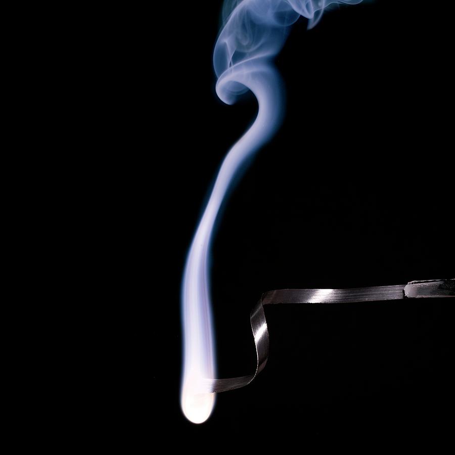 Magnesium Ribbon Burning In Air #1 Photograph by Science Photo Library