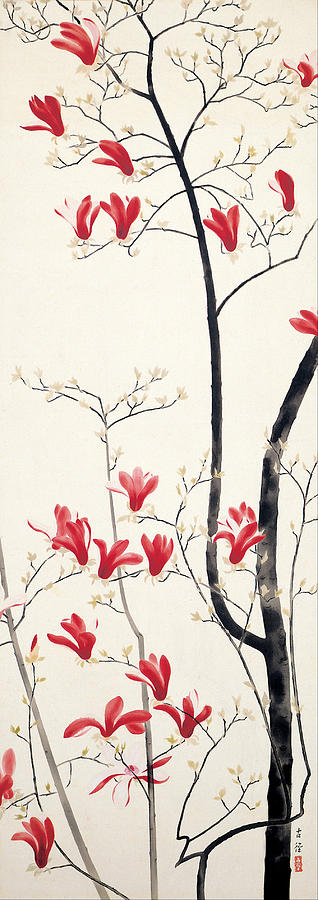 Magnolia Tree Painting by Kobayashi Kokei