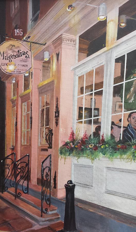Magnolias Restaurant Painting by Cheryl LaBahn Simeone