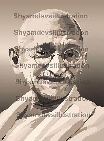 Download Mahatma Gandhi-illustration-vector-artwork-drawing Digital ...