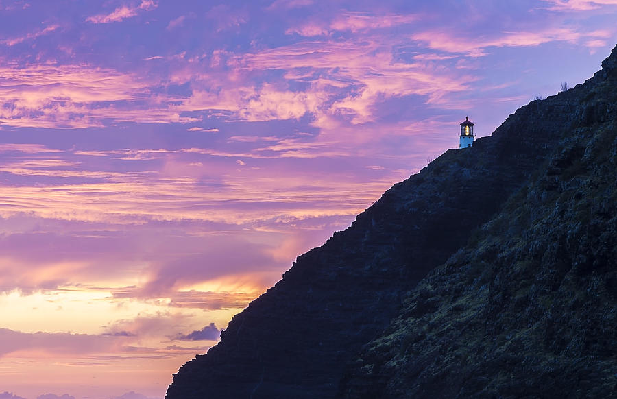 Makapuu Lighthouse Sunrise 2 #1 Photograph by Leigh Anne Meeks