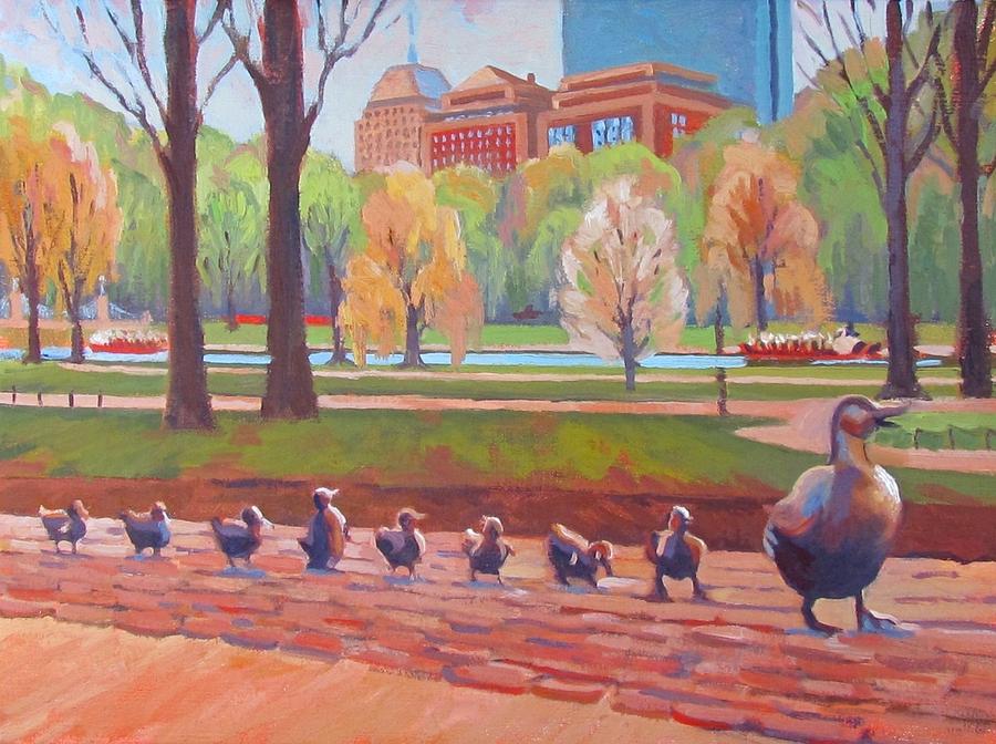 Boston Painting - Make Way for Ducklings by Dianne Panarelli Miller
