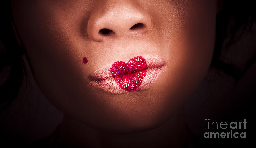 Makeup love with a cosmetics kiss #1 Photograph by Jorgo Photography