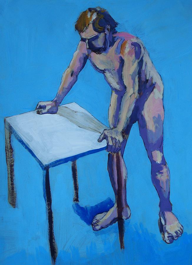 Male Nude  #1 Painting by Mike Jory