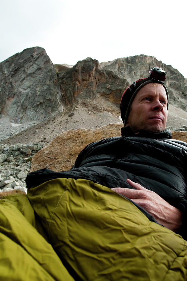 Man Bivouacs In Alpine Meadow Photograph by Steve Glass - Pixels