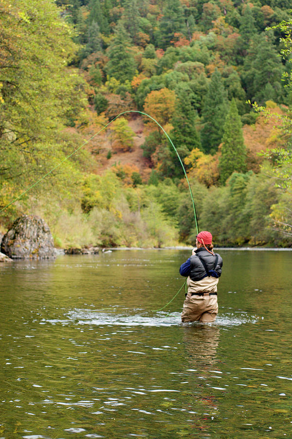 Girl Casting Fishing Line Over Her Head Photograph by Cavan Images - Fine  Art America