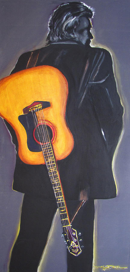 Johnny Cash Painting - Man in Blacks Back #1 by Eric Dee