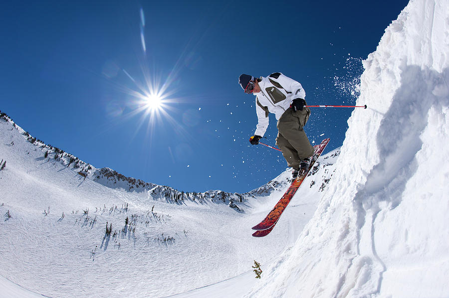 Sports Photograph - Man Skiing, Snowbird, Utah #1 by Scott Markewitz